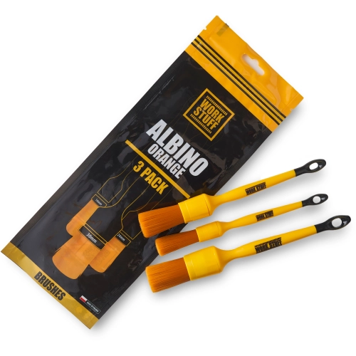 WORK STUFF BRUSH ALBINO ORANGE 3-PACK miękkie pędzelki detailingowe